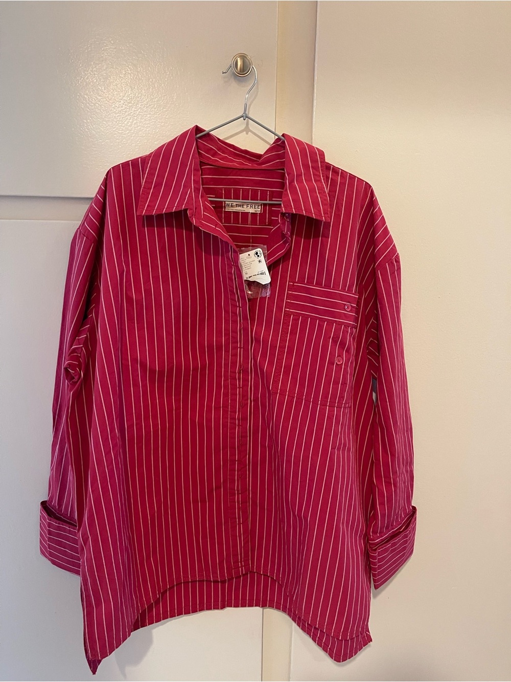 Free People We the Free Hallie French Cuff Striped Shirt
